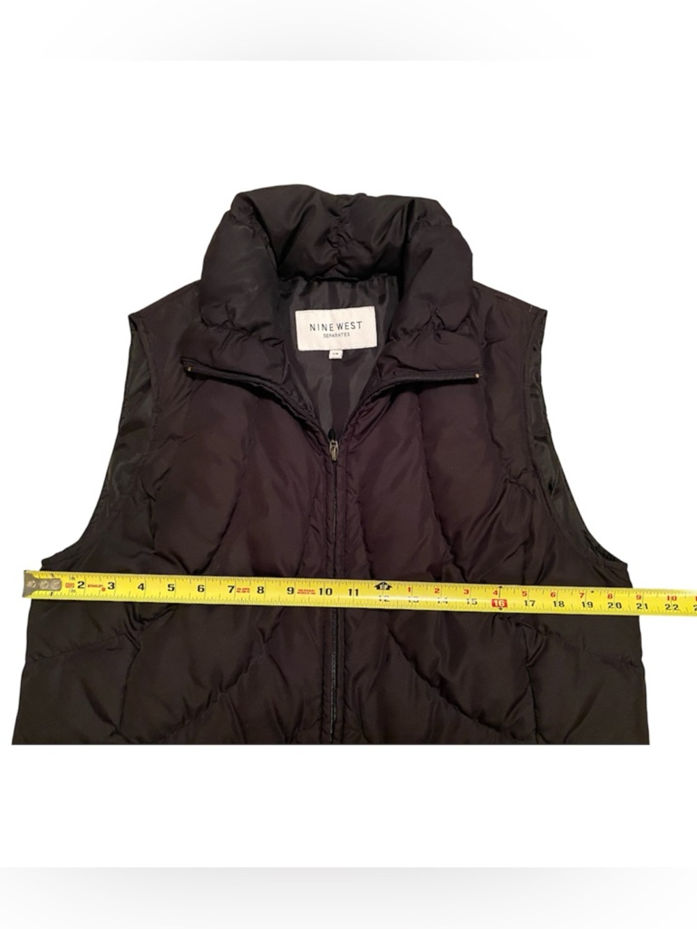 Nine West Quilted Puffer Vest, Women’s Size L Black - Picture 6 of 7
